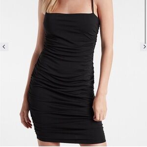 Express Women’s Ruched Contour Bodycon Little Black Dress